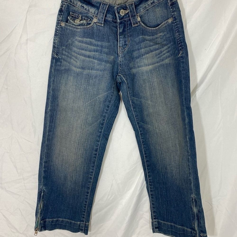 NWT Aeropostale Crop Jeans Womens Denim Mid Rise Cropped Straight Leg Sz 0